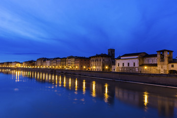Fototapeta na wymiar Pisa, Italy in the evening