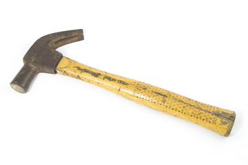 Steel hammer and Rubber Hammer isolated on white