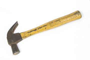 Steel hammer and Rubber Hammer isolated on white