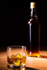 Whisky, Bottle, Bar Counter.