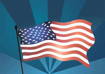 The symbolism of the American flag. Heart, flag, stars and stripes.