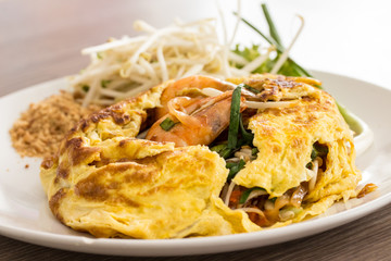 Pad Thai Food, Stir fry noodles with shrimp.