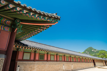Fototapeta na wymiar Classic wooden building in Korean style