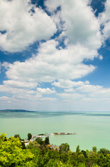 View of Balaton lake from Tihany abbey - Hungary