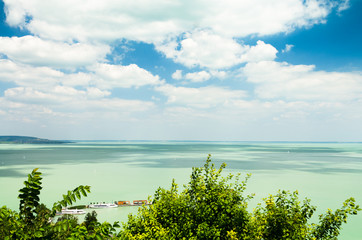 Fototapeta na wymiar View of Balaton lake from Tihany abbey - Hungary