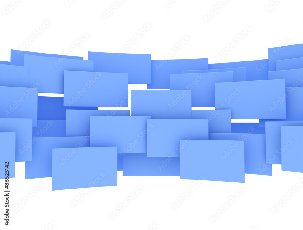 Sticker 3d blue squares isolated