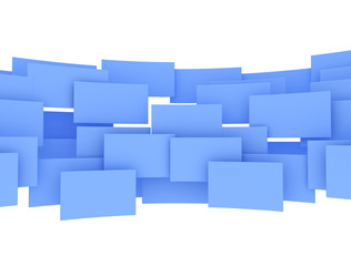 3d blue squares isolated 