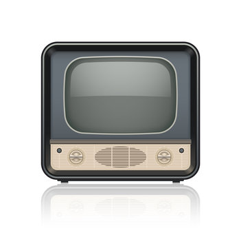 Vintage retro tv set icon. Eps10 vector illustration. Isolated