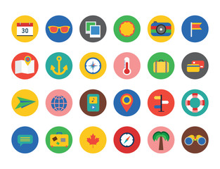 Travel vector logo icons set. Sea, travel or holiday and sea