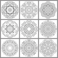 unique coloring book square page for adults