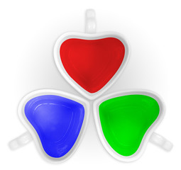 RGB love cups isolated.