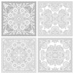 unique coloring book square page set for adults