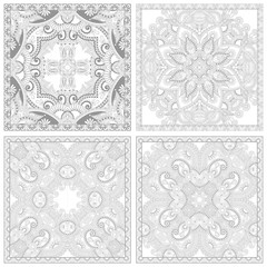 unique coloring book square page set for adults