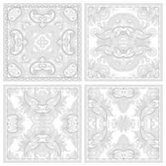 unique coloring book square page set for adults