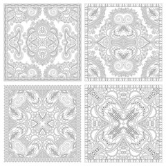 unique coloring book square page set for adults