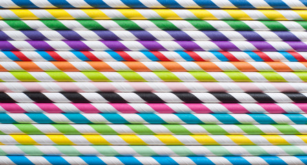 Colorfull straws on a table