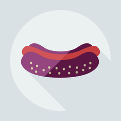Flat modern design with shadow icons hot Dog