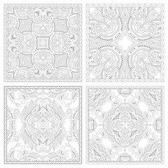 unique coloring book square page set for adults