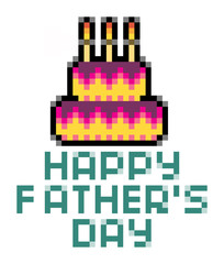 Father's day pixel postcard