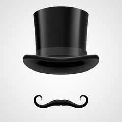 moustaches and top hat victorian aristocrat - 86526164