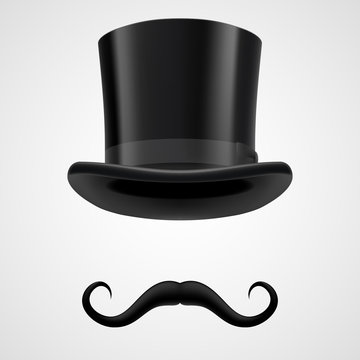 moustaches and stovepipe hat magician