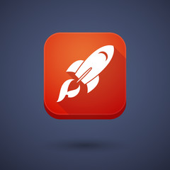 App button with a rocket