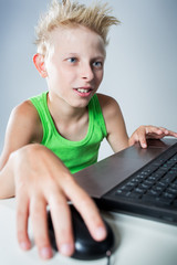 Teenager at a computer