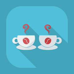 Flat modern design with shadow icon coffee