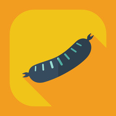 Flat modern design with shadow icons sausages