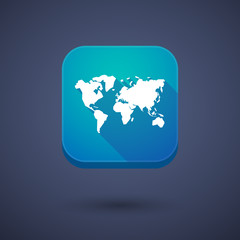 Fototapeta na wymiar App button with a world map