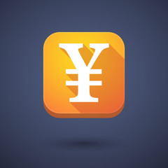 App button with a yen sign