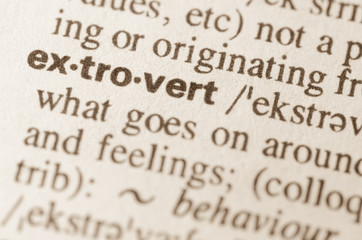 Obraz premium Dictionary definition of word extrovert