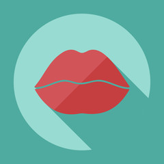 Flat modern design with shadow icon lips