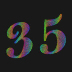 35 years anniversary - thirty five number font design