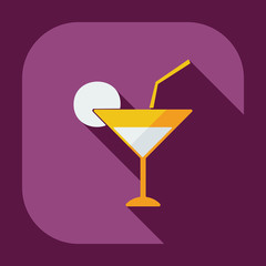 Flat modern design with shadow icons beverage