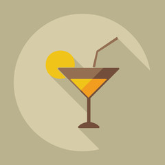 Flat modern design with shadow icons beverage