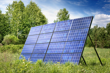 Solar panel on meadow