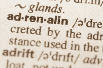 Obraz premium Dictionary definition of word adrenaline