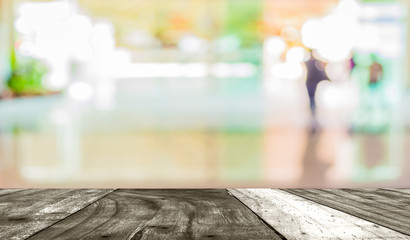 blur image of people in the lobby of a modern business center wi