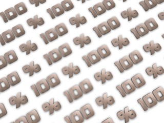 100 % Prozent 3d wort 