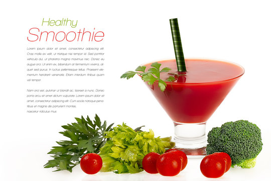 Smoothie with Fresh Vegatables. Healthy Eating and Diet Concept