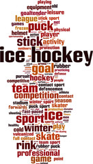 Obraz premium Ice hockey word cloud concept. Vector illustration