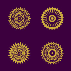 abstract pattern circles with bodhi concept asia art style