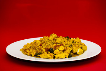 Dish of chicken with rice