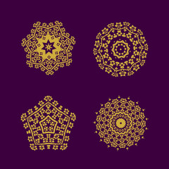 abstract pattern circles with bodhi concept asia art style