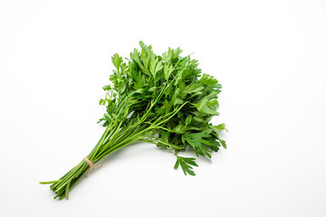 Fresh parsley on white background