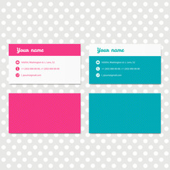 Pink and blue business card template for company corporate identity