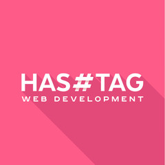 Logo concept, hashtags, flat style