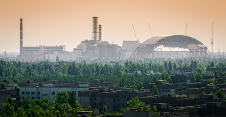 Chernobyl Nuclear Reactor - New Sarcophagus - obrazy, fototapety, plakaty