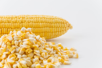 Canned Corn on white background
